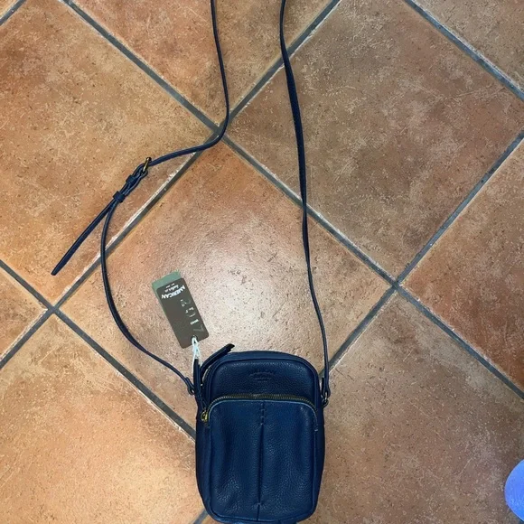 American Leather Navy Crossbody Bag - Picture 2 of 6